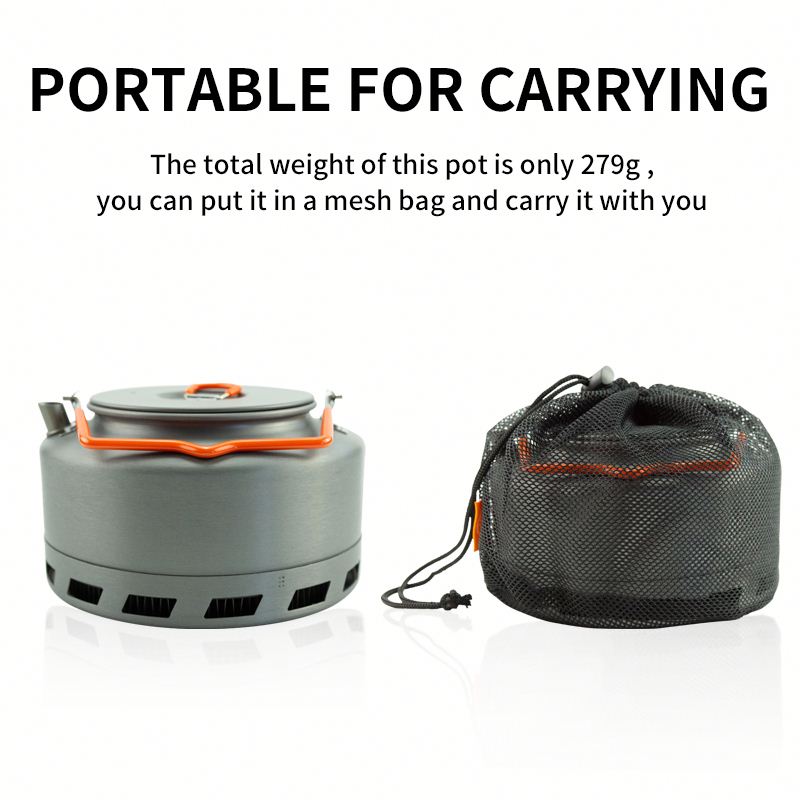 Hervidor de agua para camping, picnic, de 1.5 l, de aluminio, para café y té