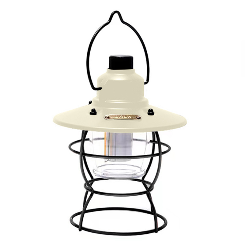 Linterna LED portátil para acampar con carga solar para exteriores