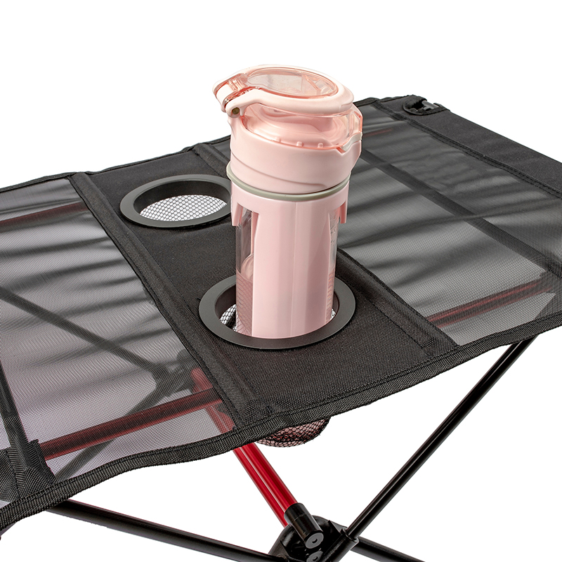 Mesa de picnic plegable de tela con dos portavasos