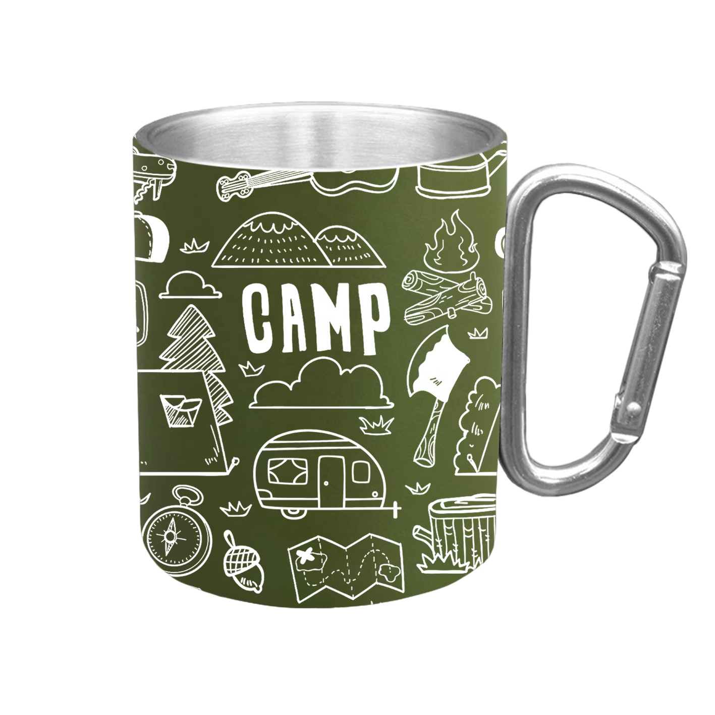 Taza de café de acero inoxidable de doble pared de 450 ml para acampar al aire libre