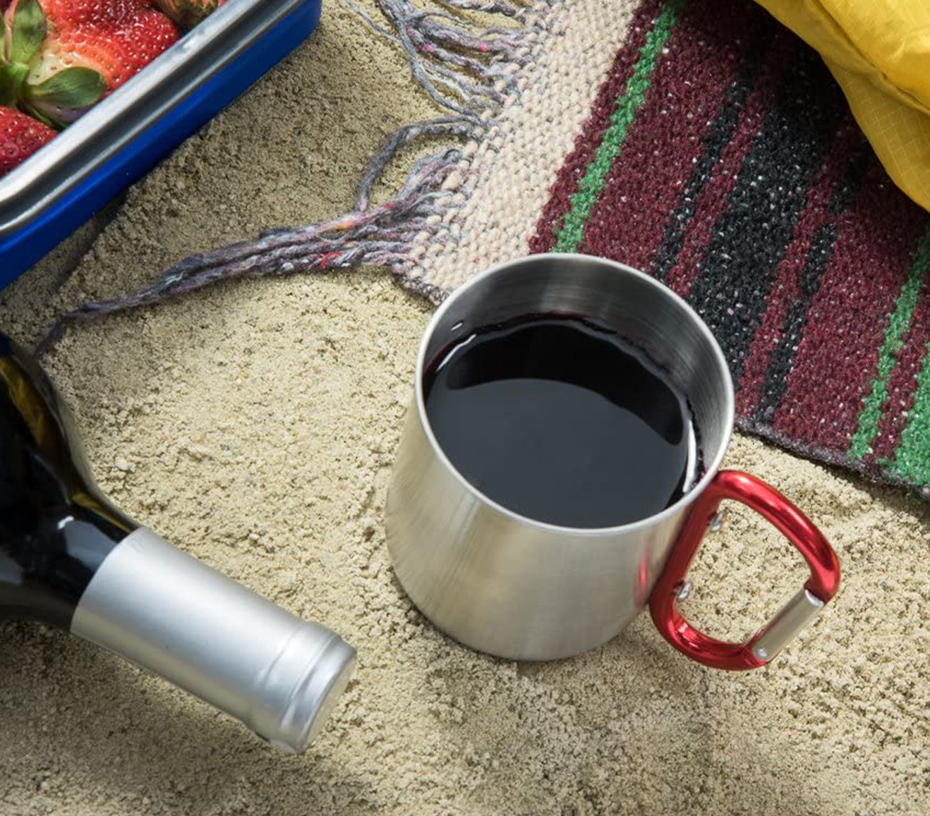 Taza de café de acero inoxidable de doble pared de 450 ml para acampar al aire libre