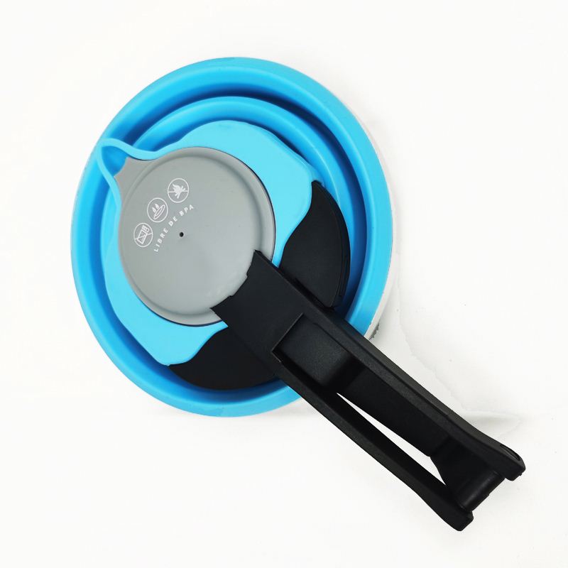 Hervidor de agua portátil plegable de silicona para viajes al aire libre, camping y pesca