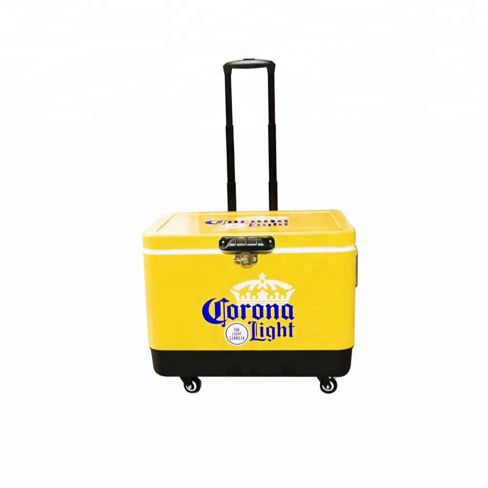 Nevera portátil con ruedas de 51 l/54 qt para acampar al aire libre y pescar