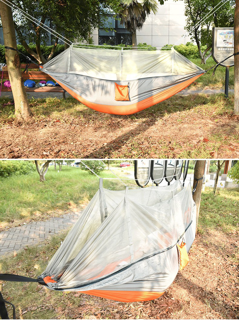 Hamaca plegable para acampar al aire libre con mosquitera