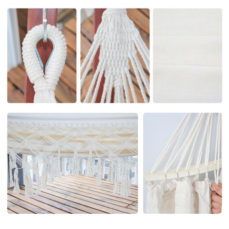 Hamacas con flecos para interior y exterior Hamacas para acampar con borlas
