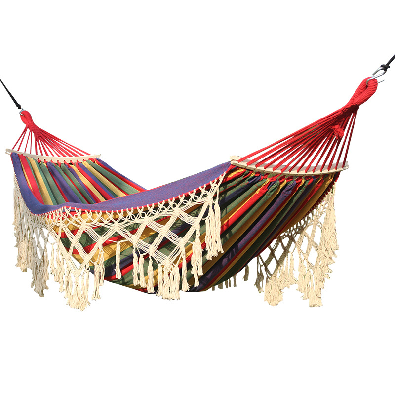 Hamacas con flecos para interior y exterior Hamacas para acampar con borlas