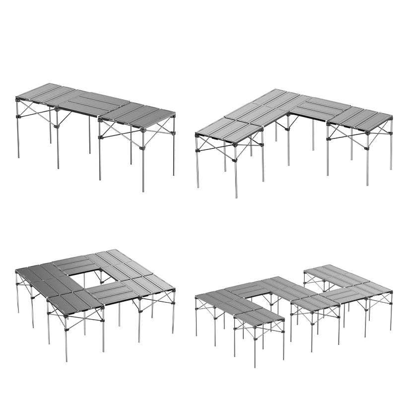 Mesa plegable de aluminio para acampar empalmable