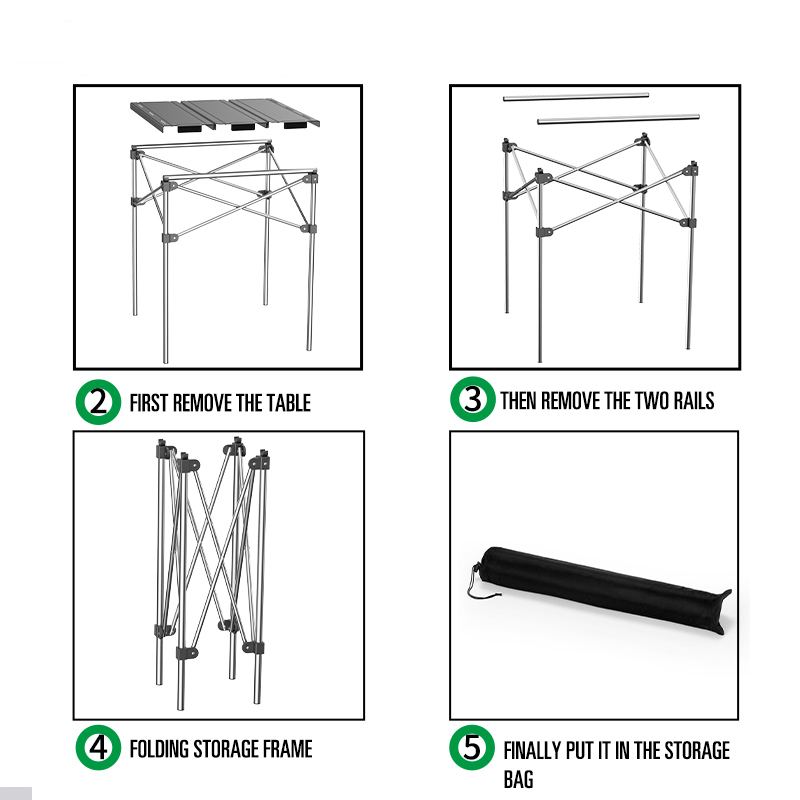 Mesa plegable de aluminio para acampar empalmable