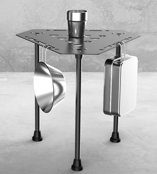 Mesa plegable portátil para acampar con orificio para colgar en el lateral
