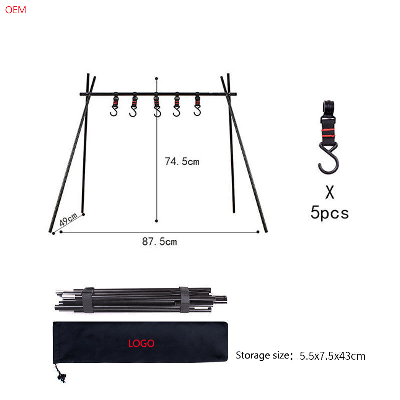Estante de almacenamiento plegable de aluminio triangular para acampar con mesa superior
