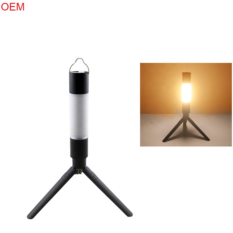 Lámpara LED portátil para tienda de campaña al aire libre con 3 soportes