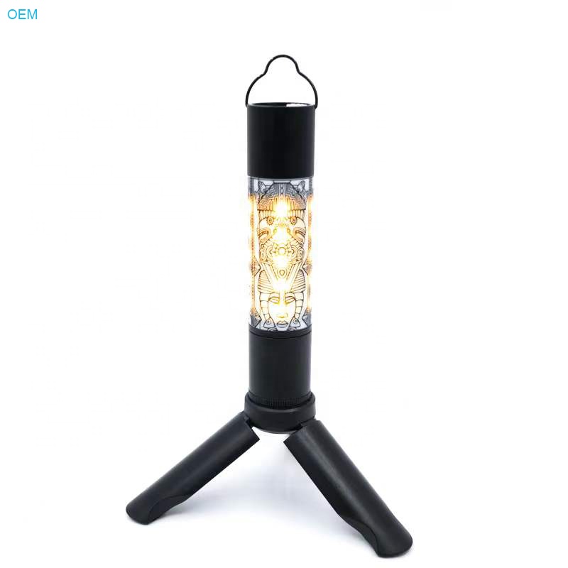 Lámpara LED portátil para tienda de campaña al aire libre con 3 soportes