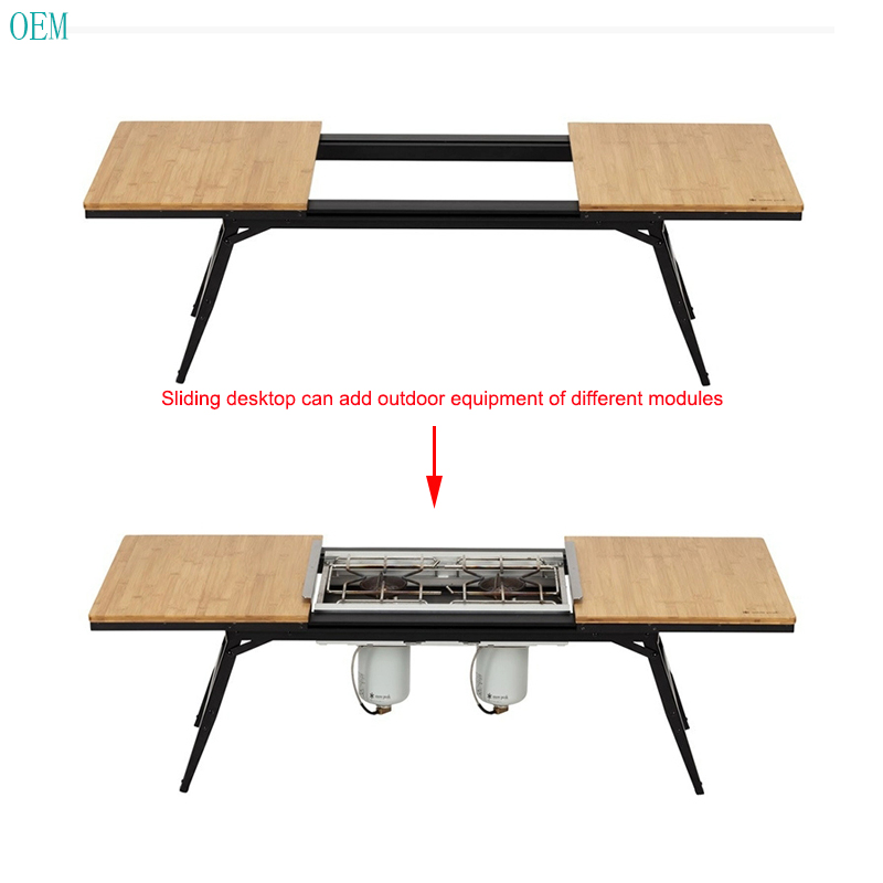 Mesa de camping plegable IGT para exteriores con hornillo para picnic