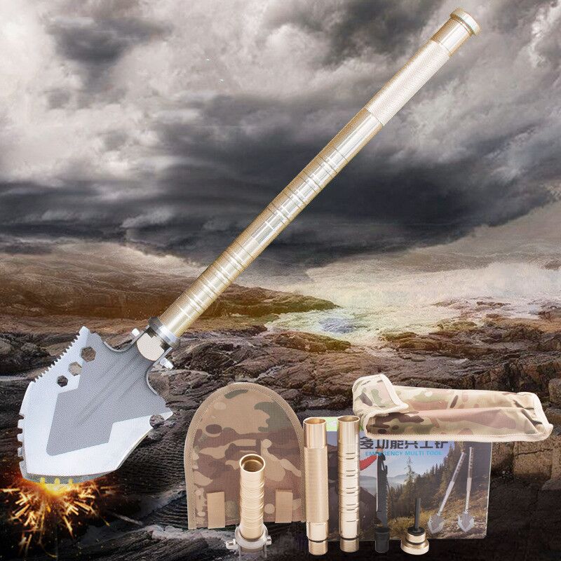 Pala plegable multifunción para supervivencia al aire libre