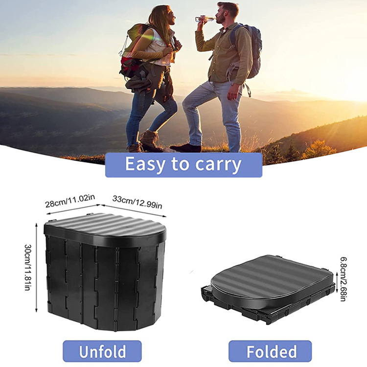 Inodoro portátil plegable para acampar al aire libre, inodoro de viaje