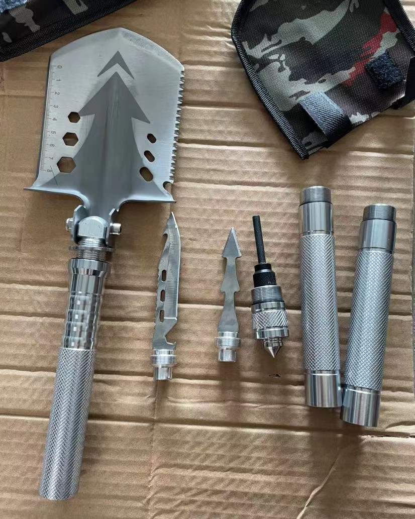 Pala plegable multifunción para supervivencia al aire libre