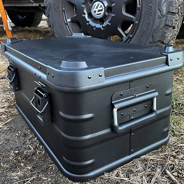 Contenedores, cajas y estuches de aluminio para almacenamiento de artículos de camping
