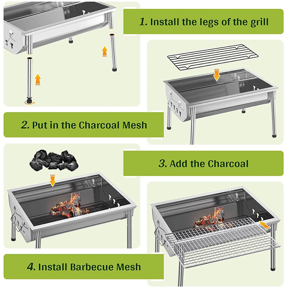 Parrillas de carbón para barbacoa para acampar al aire libre