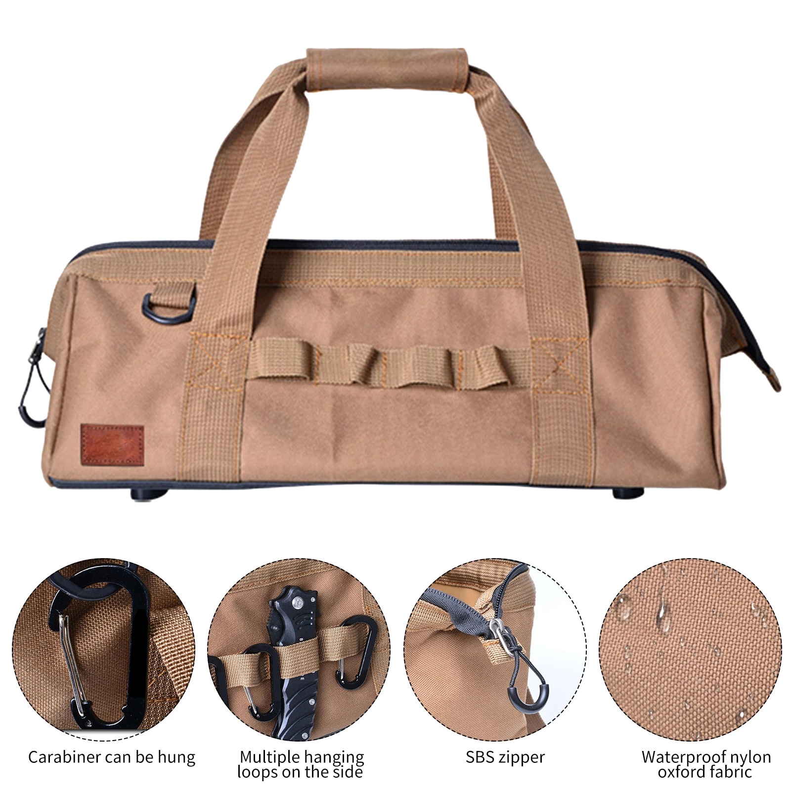 Bolsa de almacenamiento de herramientas impermeable para acampar al aire libre personalizada