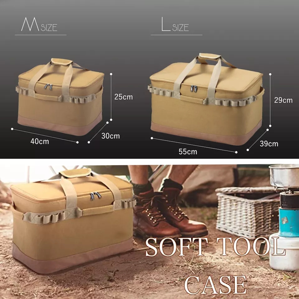 Bolsa de almacenamiento plegable impermeable para acampar, kit de equipo de cocina para picnic