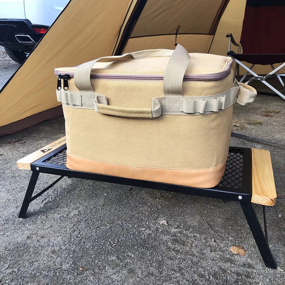 Bolsa de almacenamiento plegable impermeable para acampar, kit de equipo de cocina para picnic