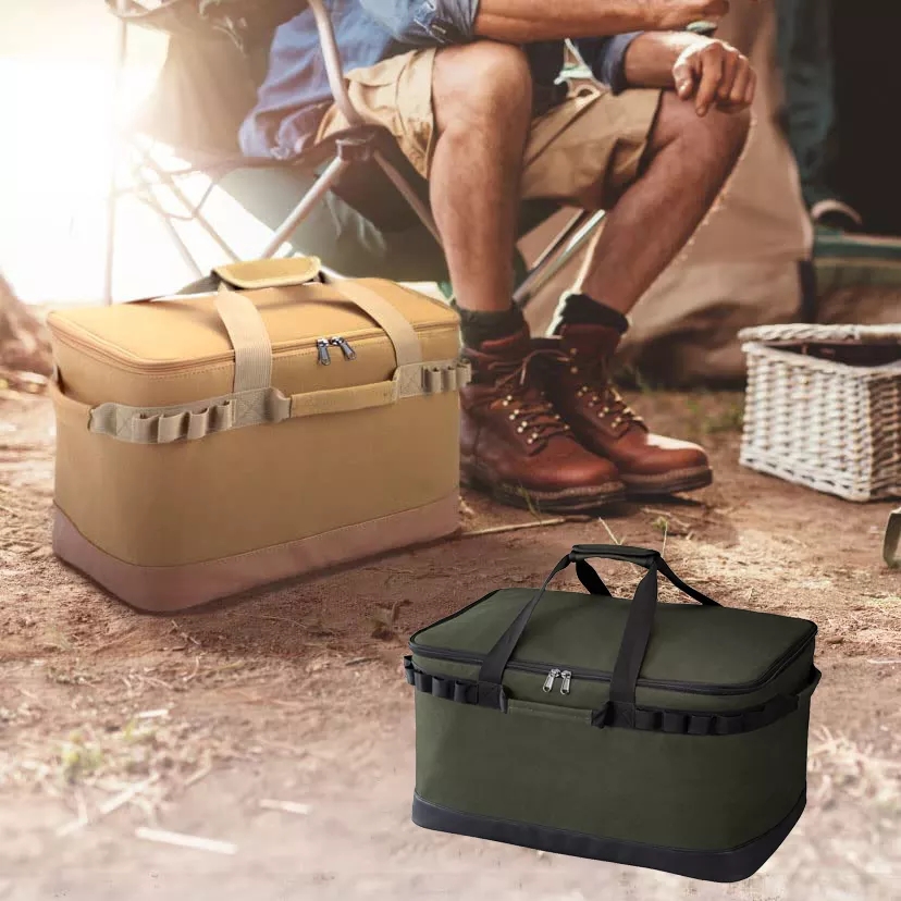 Bolsa de almacenamiento plegable impermeable para acampar, kit de equipo de cocina para picnic