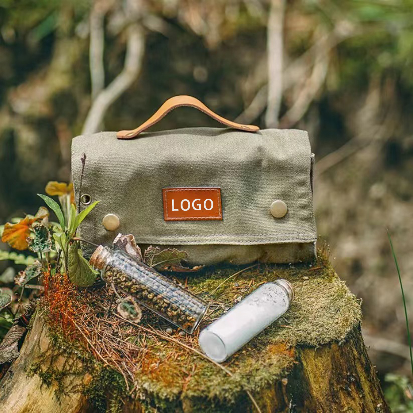 Bolsa de almacenamiento para botellas de especias para barbacoa de camping al aire libre de 9 piezas