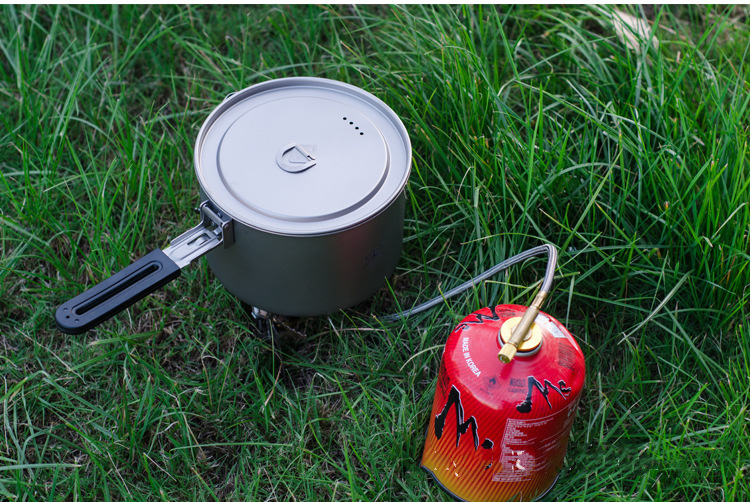 Juegos de utensilios de cocina de titanio para acampar: ollas y sartenes para cocinar al aire libre