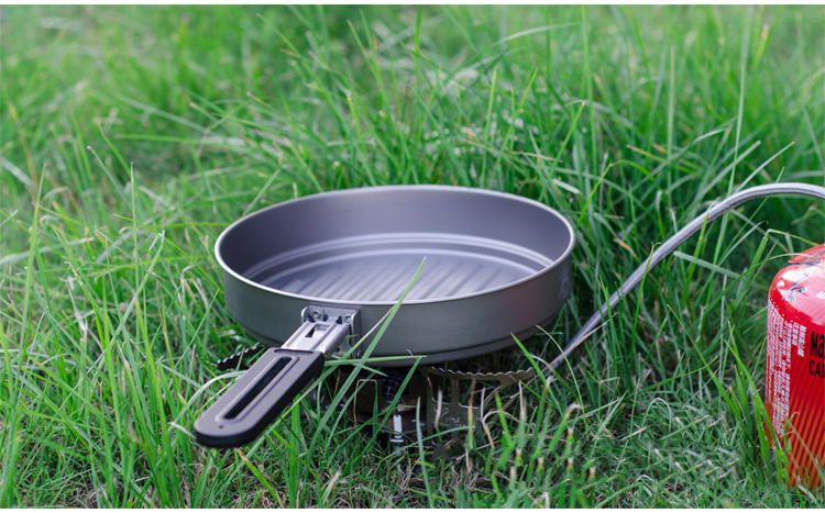 Juegos de utensilios de cocina de titanio para acampar: ollas y sartenes para cocinar al aire libre
