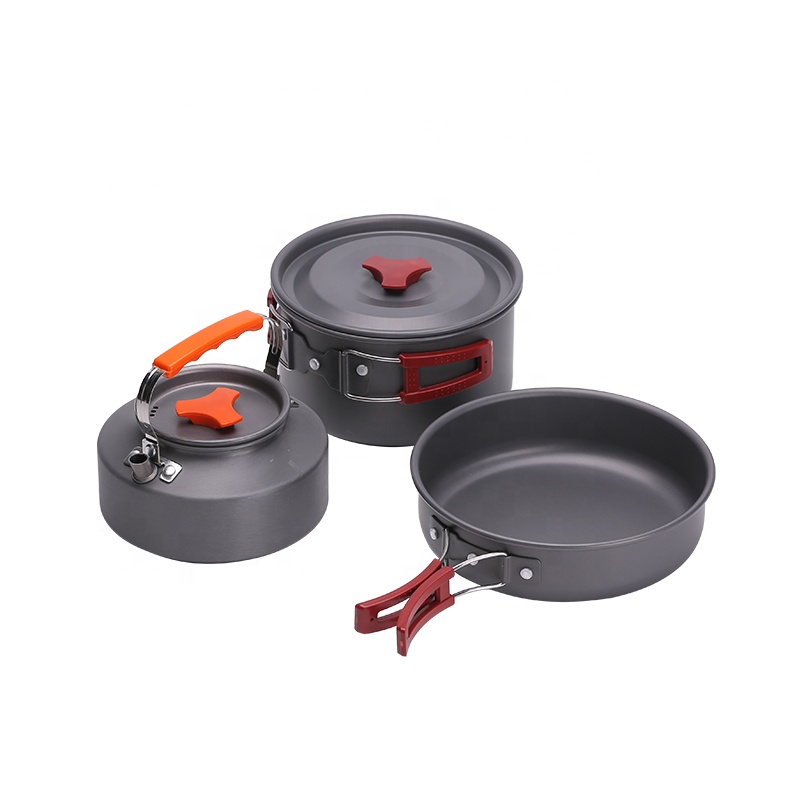 Juego de 12 piezas de utensilios de cocina para acampar: juego de ollas y sartenes para cocina al aire libre