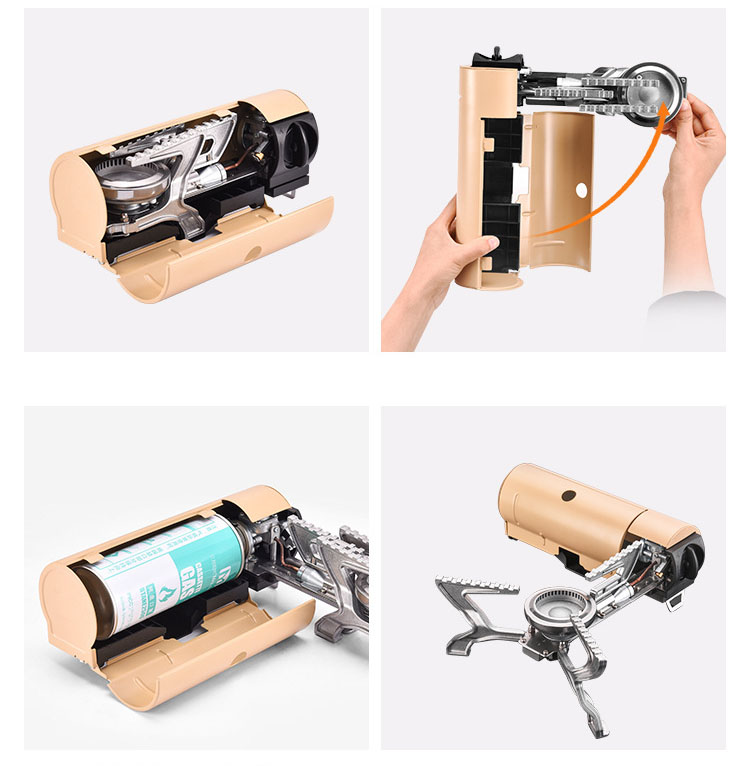 Estufa de gas portátil mini de casete plegable para exteriores