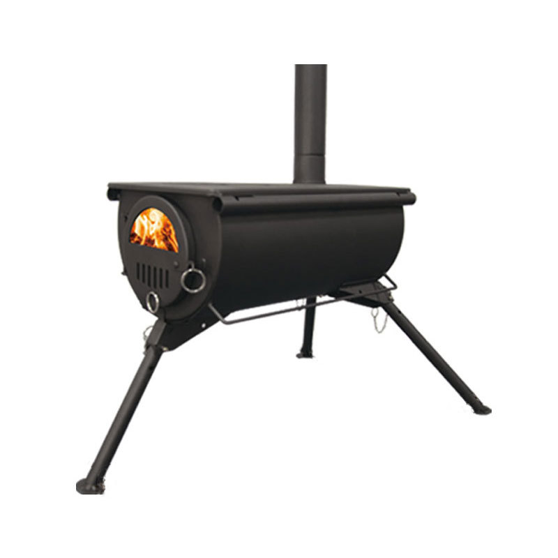 Estufa de leña portátil para carpa con chimenea ajustable
