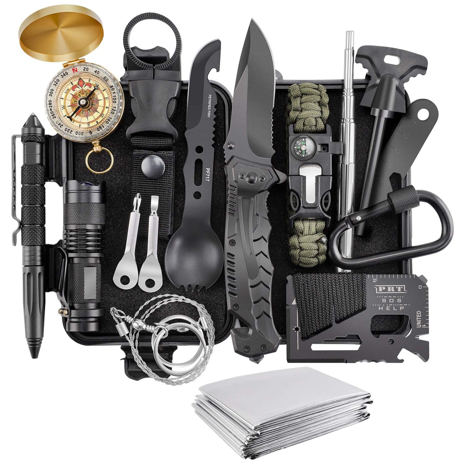Kit de supervivencia de emergencia de bolsillo para acampar al aire libre