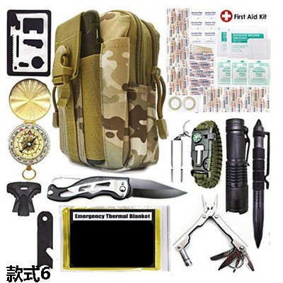 Kit de supervivencia de emergencia de bolsillo para acampar al aire libre