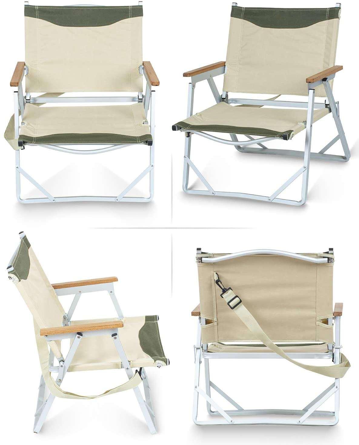 Silla plegable ultraligera de aluminio para acampar, para playa, pesca y jardín, con correa para el hombro