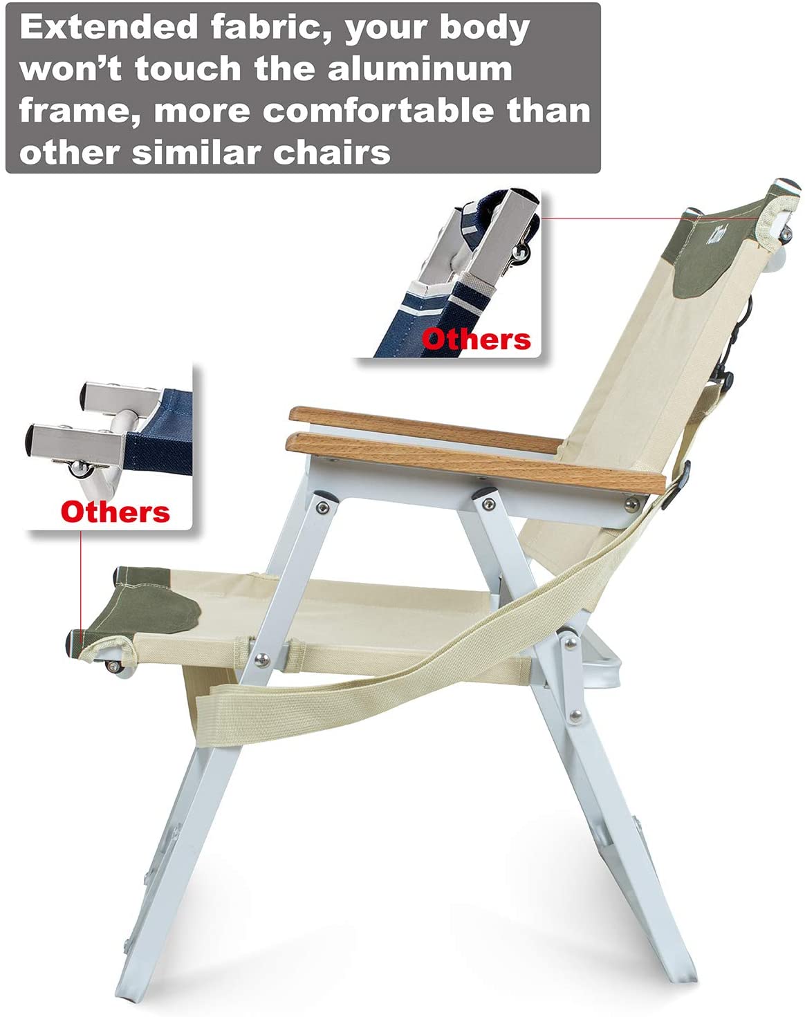 Silla plegable ultraligera de aluminio para acampar, para playa, pesca y jardín, con correa para el hombro