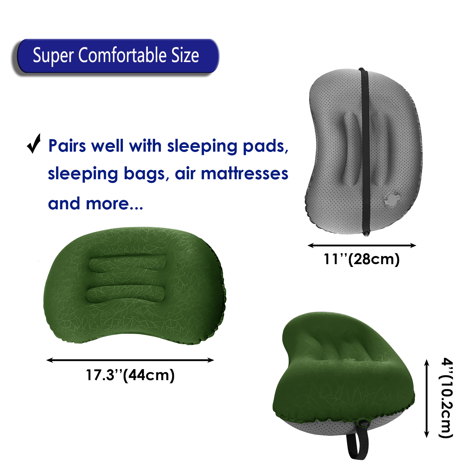 Almohada inflable ligera para acampar al aire libre: almohada de aire para mochileros