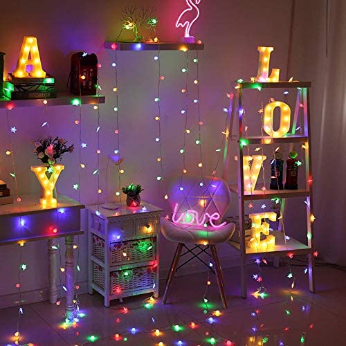 Guirnalda de luces LED navideñas de 5 m, 250 LED y 10 m, 500 bolas