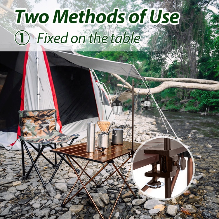 Lámpara de camping plegable con soporte de aleación de aluminio