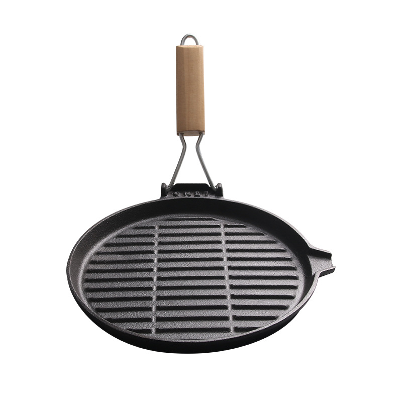 Planchas y sartenes de hierro fundido con mango plegable