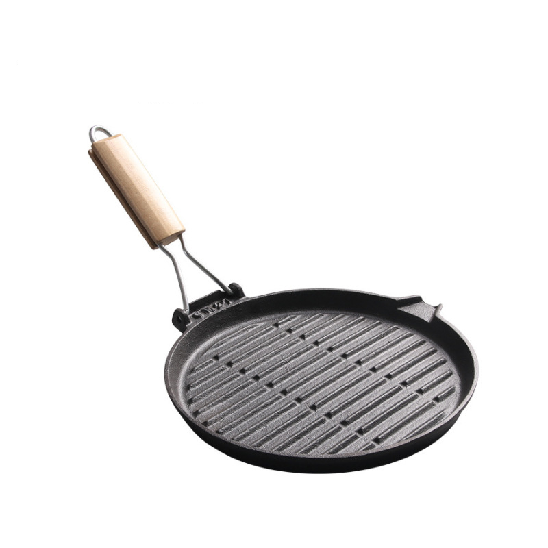 Planchas y sartenes de hierro fundido con mango plegable