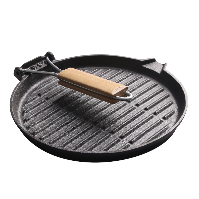 Planchas y sartenes de hierro fundido con mango plegable