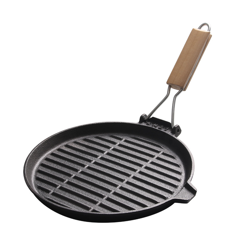 Planchas y sartenes de hierro fundido con mango plegable