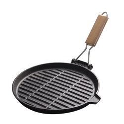 Planchas y sartenes de hierro fundido con mango plegable