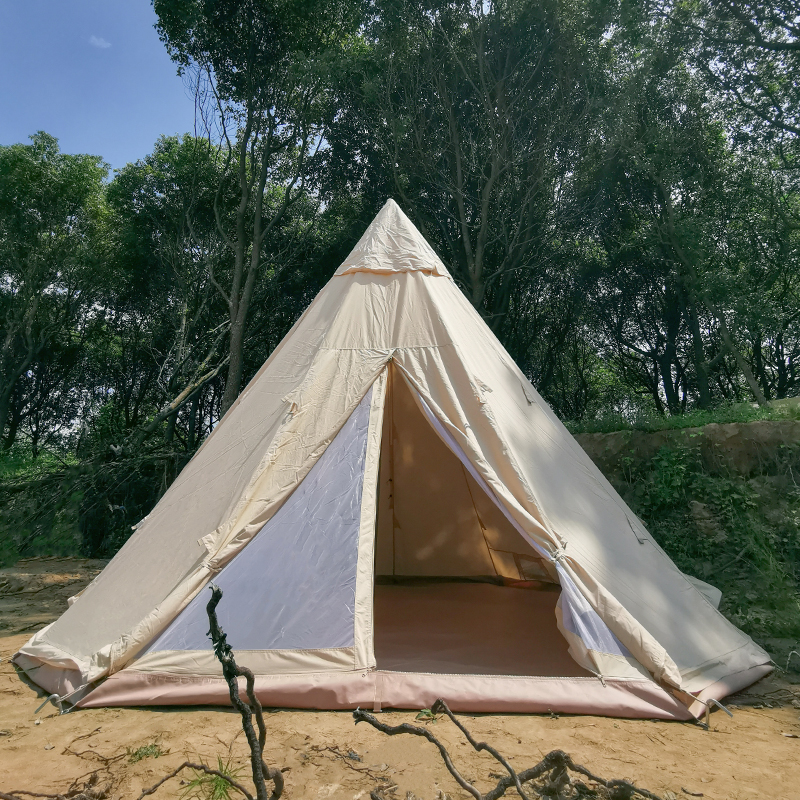 Tienda de campaña tipi piramidal de gran tamaño para exteriores