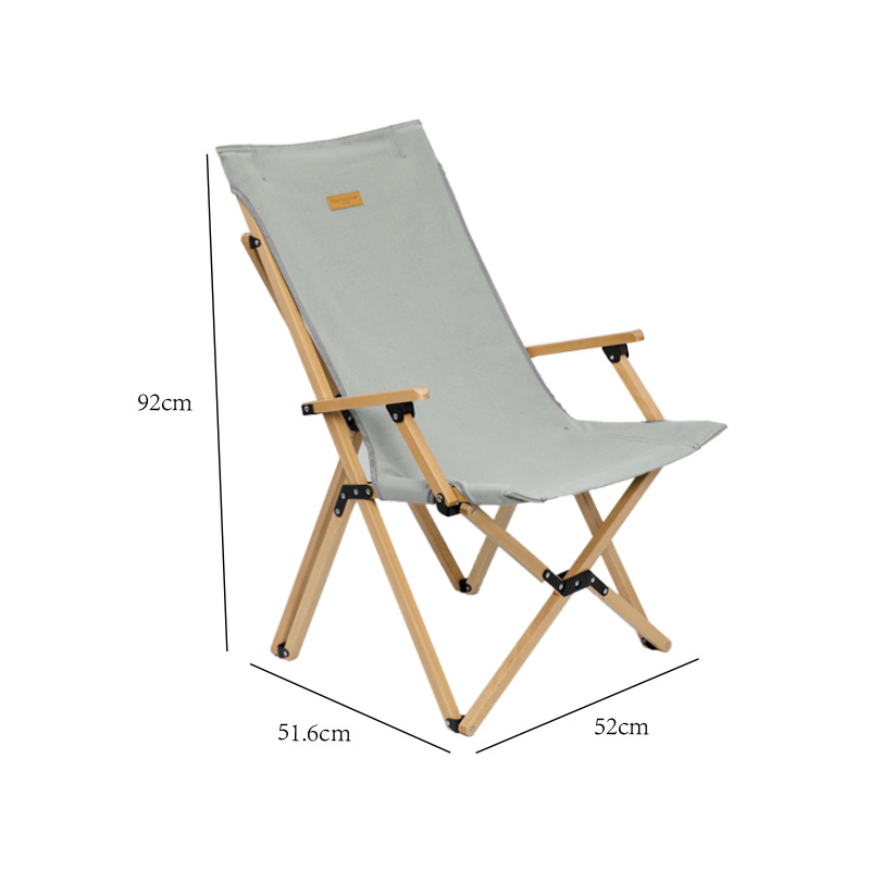 Silla plegable de madera maciza para exteriores con soporte de mariposa