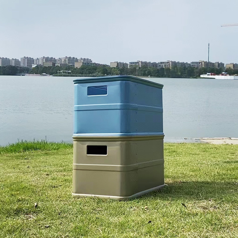 Cesta de almacenamiento de aluminio para acampar y contenedor para maletero de automóvil