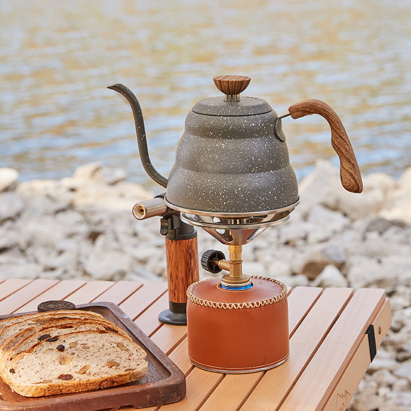 Cafetera y tetera para acampar de 1 l, larga y estrecha, para exteriores