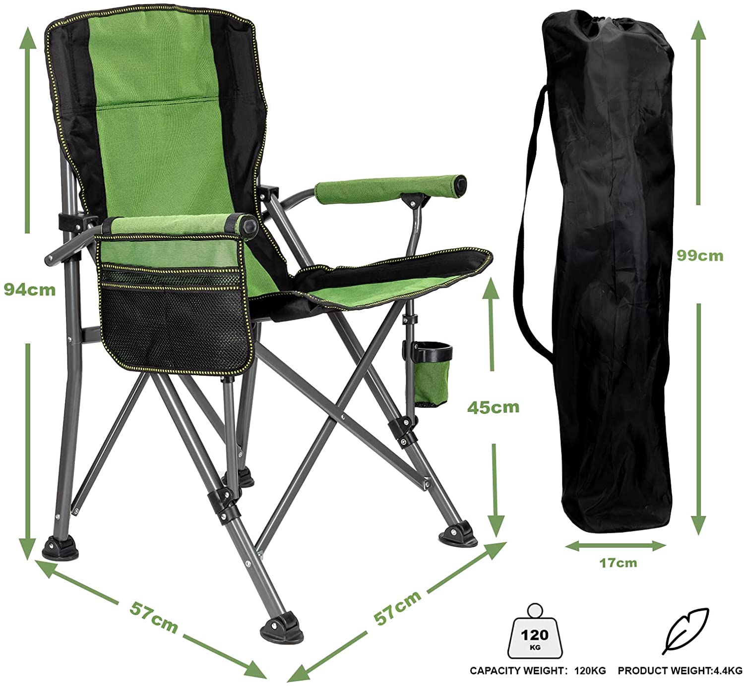 Silla plegable para exteriores para pesca, camping, barbacoa, picnic y jardín