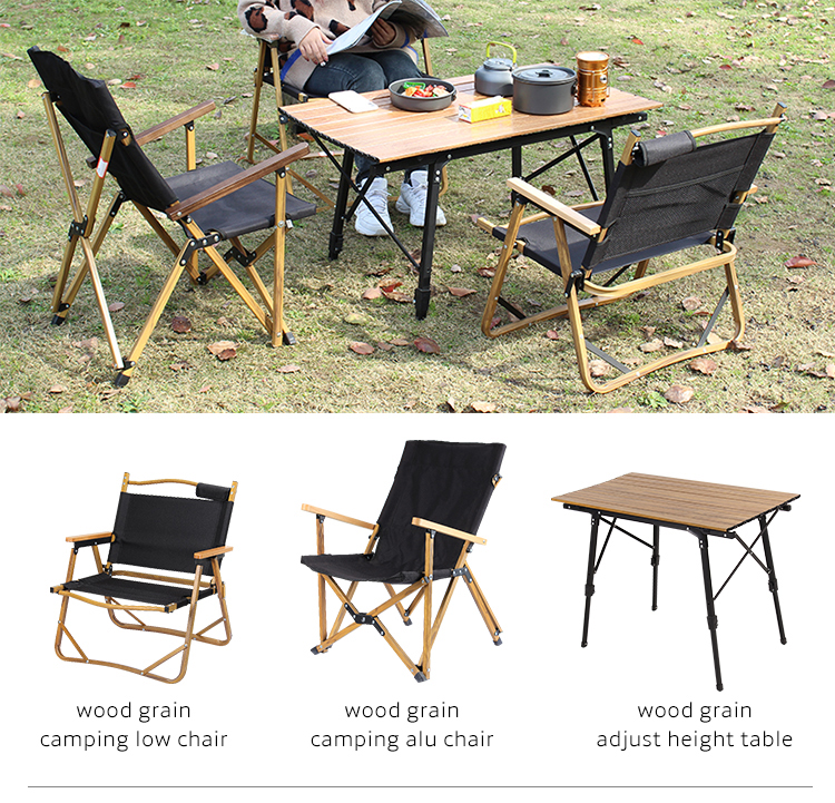Silla plegable de aluminio para acampar al aire libre personalizada Kermit